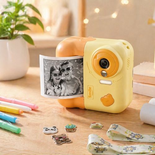 Appareil Photo Enfant Impression Instantanée 48 Mp Vidéo 1080p écran 2,4 Pouces 3 Rouleaux