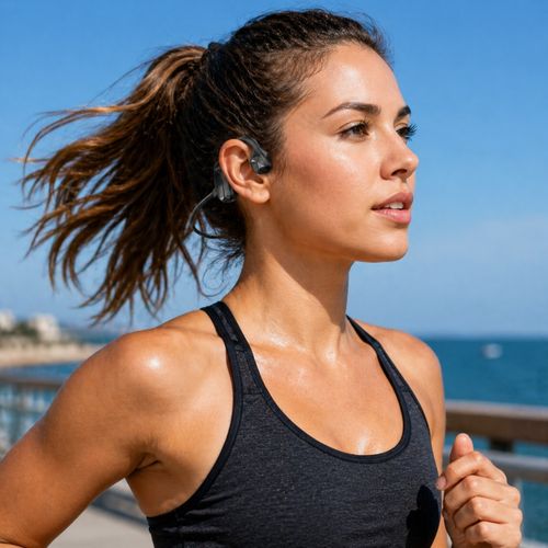 Casque à Conduction Osseuse Bluetooth 5.2 Noir – écouteurs Oreilles Libres Pour Musique Et Appels, D