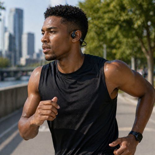 Casque à Conduction Osseuse Bluetooth 5.2 Noir – écouteurs Oreilles Libres Pour Musique Et Appels, D