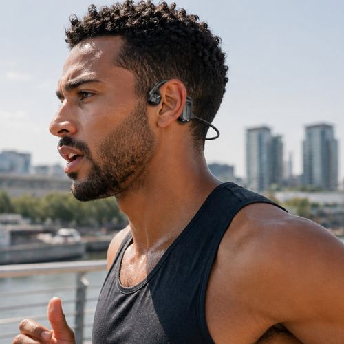 Casque à Conduction Osseuse Bluetooth 5.2 Noir – écouteurs Oreilles Libres Pour Musique Et Appels, D