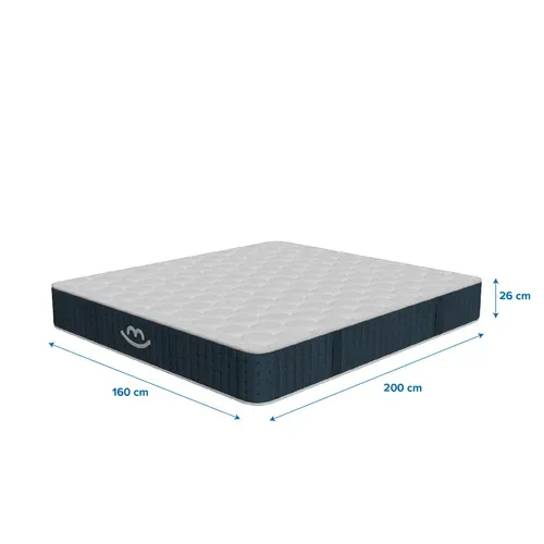Matelas Déhoussable Hybride 160x200 Cm - JADE PLUS - Mémoire De Forme Ressorts - Epaisseur 26 Cm