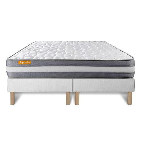 Ensemble Matelas Mémoire De Forme 160x200 Memo Plus Ep:24cm - Sommier Blanc