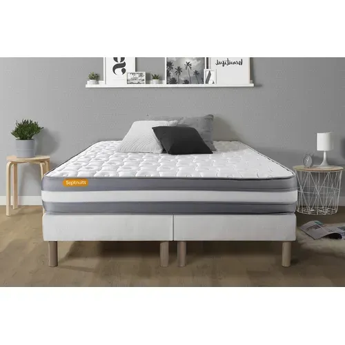 Ensemble Matelas Mémoire De Forme 160x200 Memo Plus Ep:24cm - Sommier Blanc