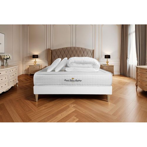 Ensemble Matelas à Mémoire De Forme Maxi Épaisseur Balmoral 160x200cm + 2 Oreillers + 1 Couette 260x