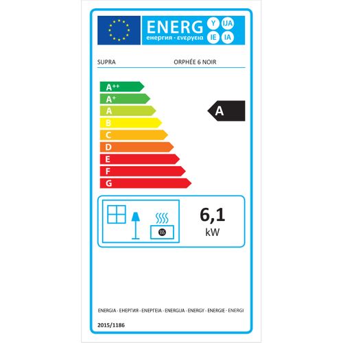 Poêle à Granulés De Bois 6.1kw Noir Orphee 6 Noir
