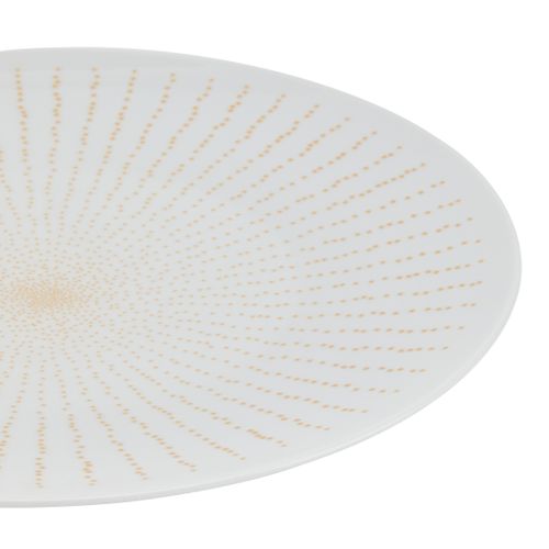 Assiette plate Ø27 cm DOTTY Blanche et dorée vue détaillée