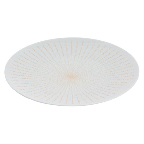 Assiette plate Ø27 cm DOTTY Blanche et dorée vue 3/4