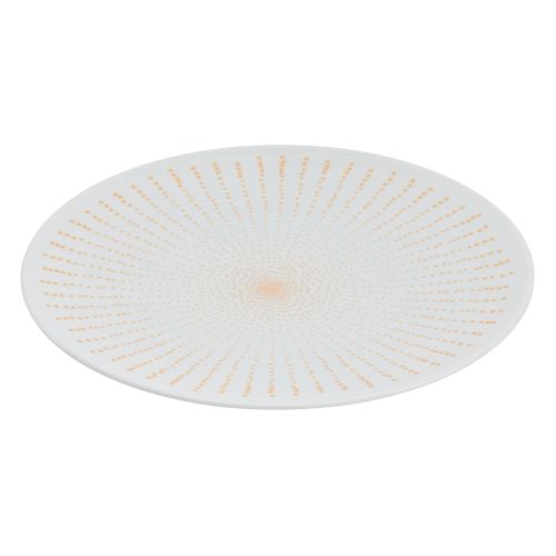 Assiette à dessert Ø 19 cm DOTTY Blanche et dorée vue 3/4