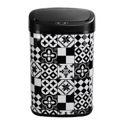 Poubelle De Cuisine Automatique 58 L Noir Et Blanc - Bat-58l Tile Black