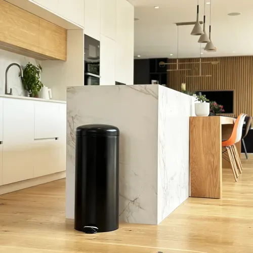 Poubelle à Pédale Inox Urban Noir 30l