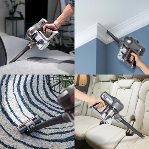 Aspirateur balai sans fil 2en1 sans sac Knight Noir Alu 12kpa Puissant Léger brosse LED - Bat-h20b