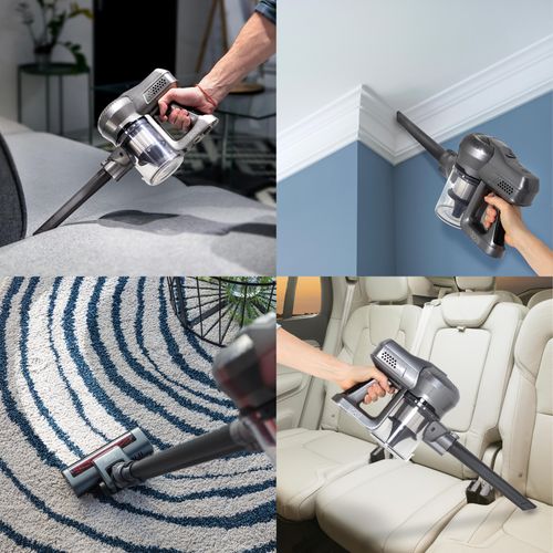 Aspirateur Balai 2 en 1 Rechargeable Animaux Silent Noir Aluminium 160w - 22.2v - Bat-h20bpet
