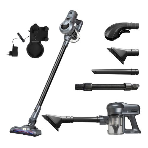 Aspirateur Balai 2 en 1 Rechargeable Animaux Silent Noir Aluminium 160w - 22.2v - Bat-h20bpet