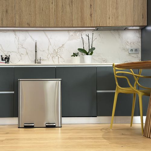 Poubelle Pédale Tri Sélectif Major Argent 60l