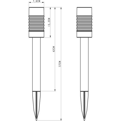 Borne Solaire Inox 57 Cm — 10 Lm, LED Intégrée, à Planter/à Poser