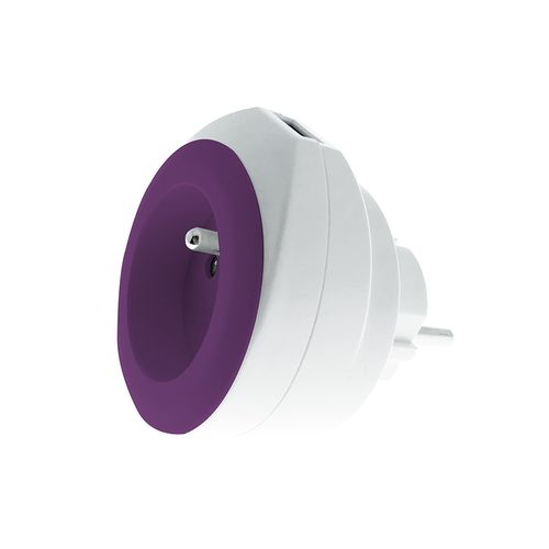 Prise Bewatt + Chargeur USB Violet - Watt And Co