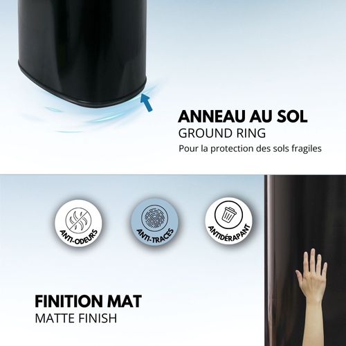 Poubelle Automatique Inox Majestic Noir 68l
