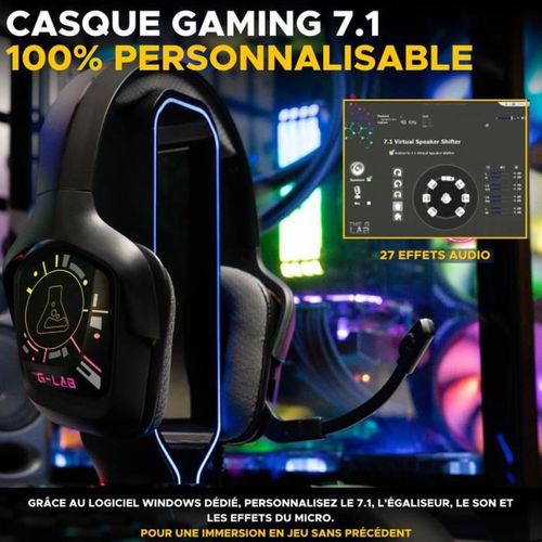 Casque Gaming Filaire Rgb 7.1 Avec Micro Flexible Et Coussinets Respirants