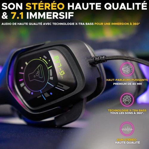 Casque Gaming Filaire Rgb 7.1 Avec Micro Flexible Et Coussinets Respirants