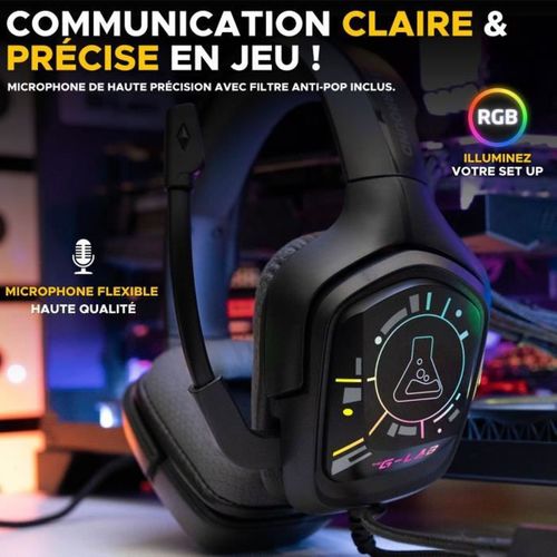 Casque Gaming Filaire Rgb 7.1 Avec Micro Flexible Et Coussinets Respirants