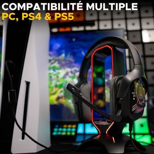 Casque Gaming Filaire Rgb 7.1 Avec Micro Flexible Et Coussinets Respirants