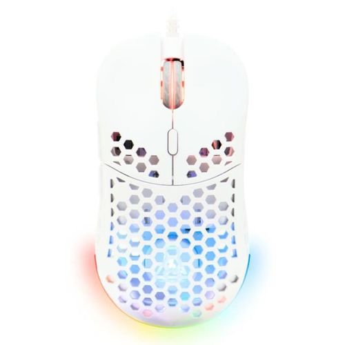 Souris Gaming Filaire Ultra-légère 12 800 Dpi Rgb 6 Boutons Blanche