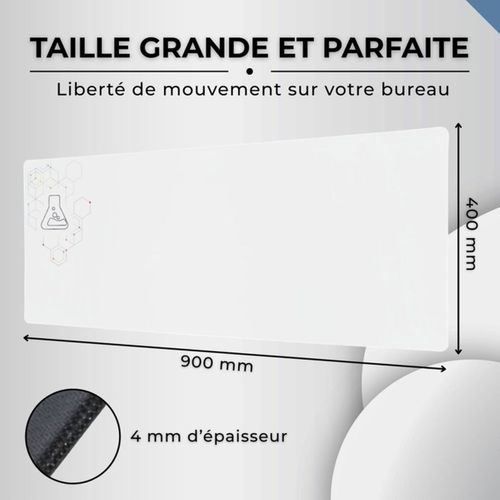 Pad Selenium XXL Tapis Souris Blanc 900×400 Mm - 4 Mm, Base Antidérapante