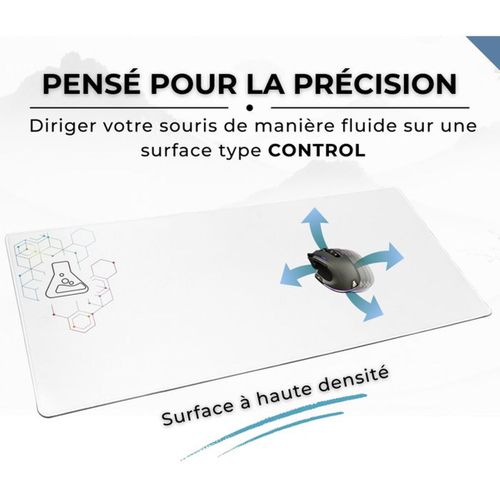Pad Selenium XXL Tapis Souris Blanc 900×400 Mm - 4 Mm, Base Antidérapante
