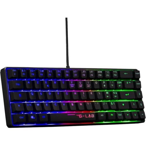 Clavier Gamer - Keyz Hydrogen - 60% Format Compact - Rétroéclairé - Filaire - Noir