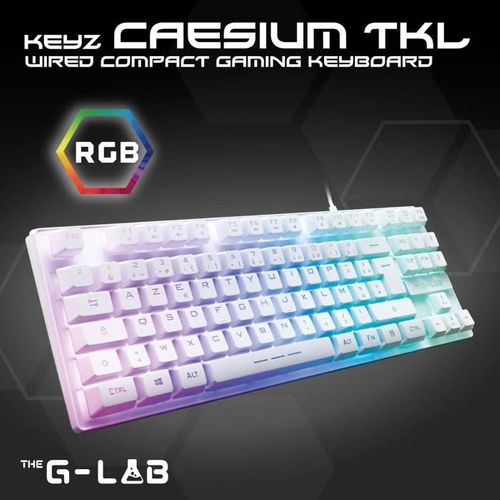 Clavier Gamer - The G-lab - Keyz Caesium Tkl - Rgb - Filaire - 100% Personnalisable - Azerty - Noir