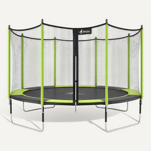 Trampoline Jardin D. 360 cm + Filet De Sécurité - Jumpi 360 - Noir/vert