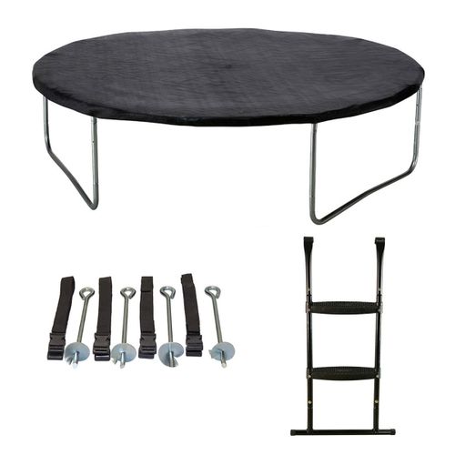 Trampoline D. 430cm + Filet + échelle + Bâche + Kit Ancrage - Punchi 430 Bleu