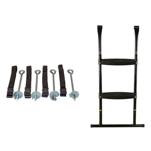 Trampoline Jardin D.300 cm + échelle + Kit D'ancrage - Jumpi 300 – Taupe/vert