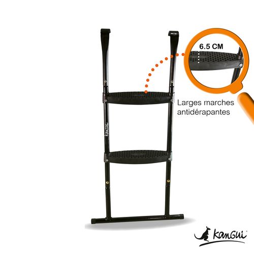 Trampoline Jardin D. 360 cm + Filet + échelle - Jumpi 360 - Taupe/vert