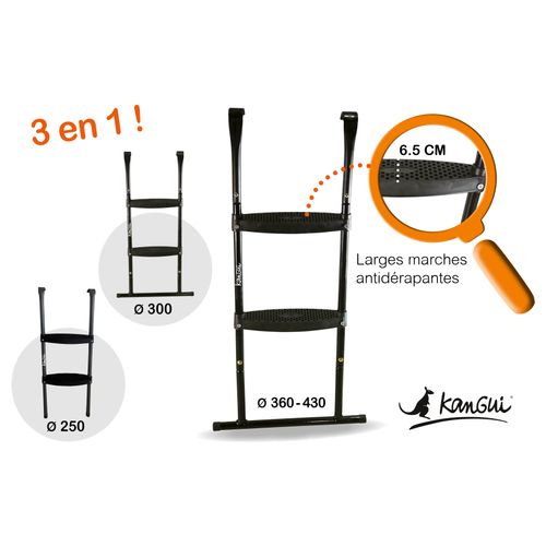 Trampoline Jardin D. 430 cm + Filet + échelle - Jumpi 430 - Noir/vert