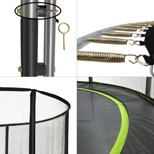 Trampoline De Jardin D. 430cm + Filet De Sécurité + échelle - Punchi 430 Vert