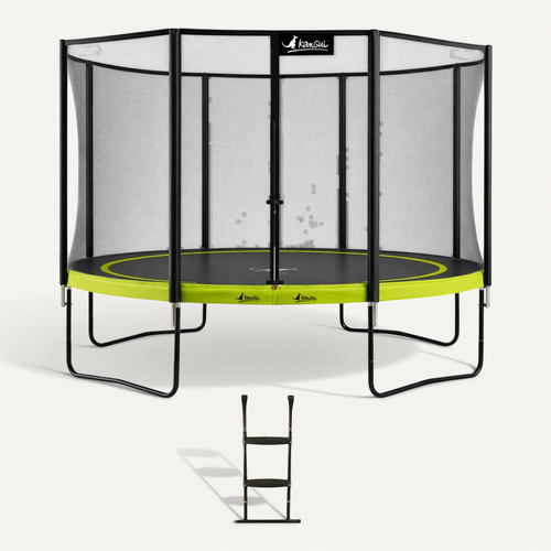 Trampoline De Jardin D. 430cm + Filet De Sécurité + échelle - Punchi 430 Vert