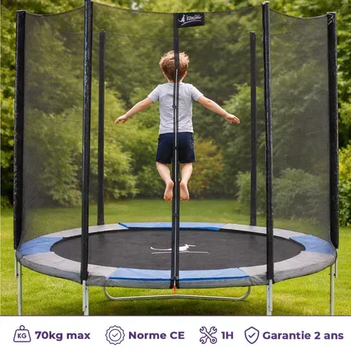 Trampoline Rond D.250cm Avec Filet, échelle, Bâche Et Kit Ancrage - Ralli 250