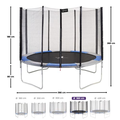 Trampoline Rond D. 300cm Avec Filet, échelle, Bâche Et Kit Ancrage - Ralli 300