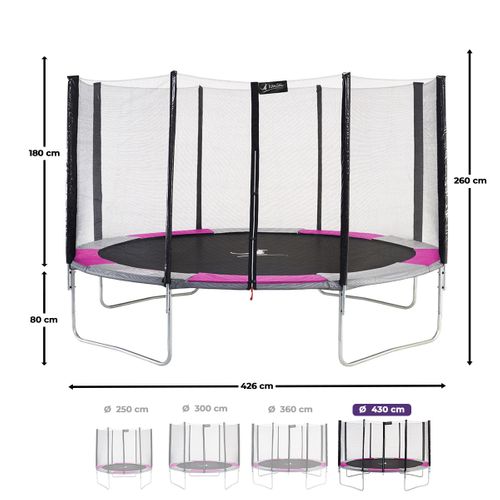 Trampoline Rond D. 430cm Avec Filet, échelle, Bâche Et Kit Ancrage - Ralli 430