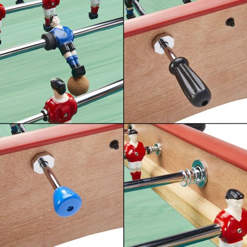 Baby-foot Adulte Luxe En Bois - Barres Télescopiques - 2 à 4 Joueurs