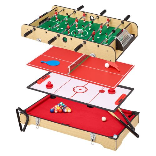 Table Multi Jeux 4 En 1 - Babyfoot - Billard - Ping Pong - Hockey