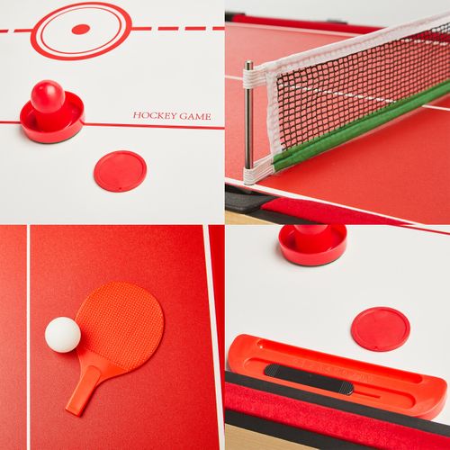 Table Multi Jeux 4 En 1 - Babyfoot - Billard - Ping Pong - Hockey