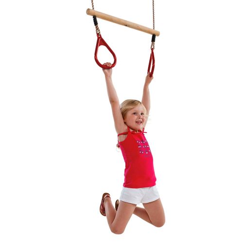 Trapèze Balançoire En Bois Avec Anneaux De Gymnastique Pour Enfant Pour Structure De Jeux