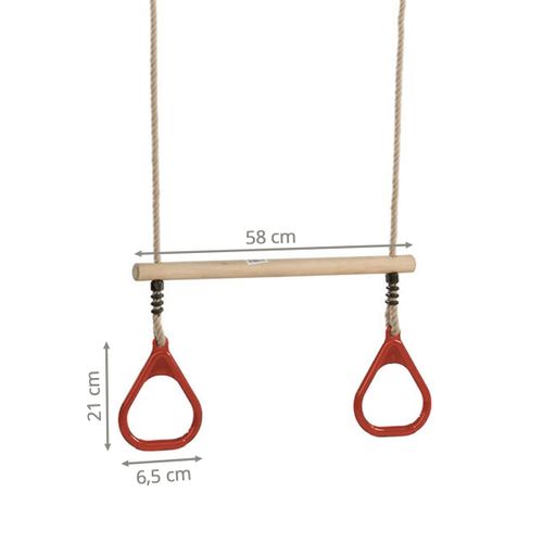 Trapèze Balançoire En Bois Avec Anneaux De Gymnastique Pour Enfant Pour Structure De Jeux