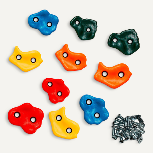 10 Pierres à Grimper D'escalade Pour Structures De Jeux - Fixations Incluses