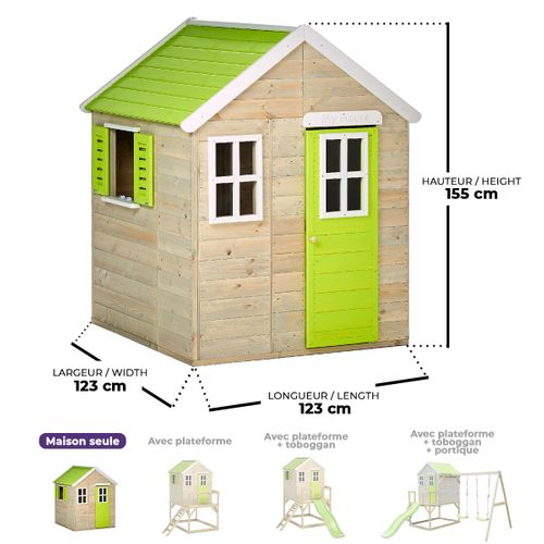 Maisonnette Enfant Extérieur En Bois Tinni Avec Plancher