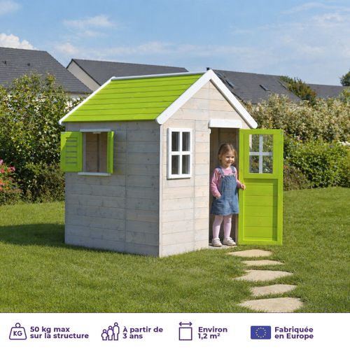 Maisonnette Enfant Extérieur En Bois Tinni Avec Plancher