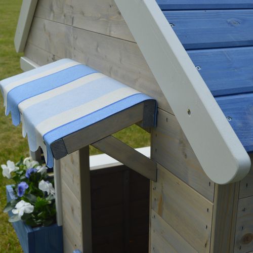 Maison De Jardin Enfant Extérieur - Cabane En Bois Avec Plancher - Toit Étanche - Bleu Et Blanc