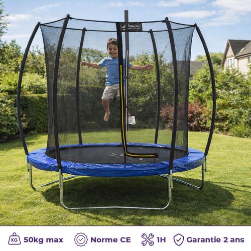 Trampoline Rond D. 180cm Avec Filet De Sécurité Intérieur - Fpr 180